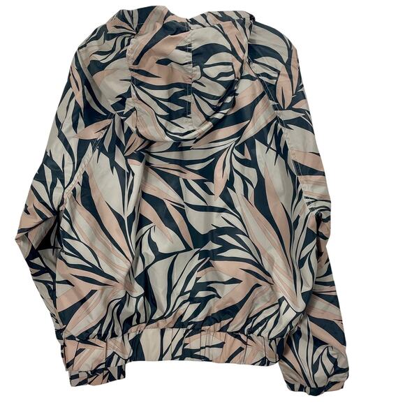 O'Neill Crop Windbreaker Hooded Pink Multicolored Camo Leaf Print Size XL - Picture 2 of 12